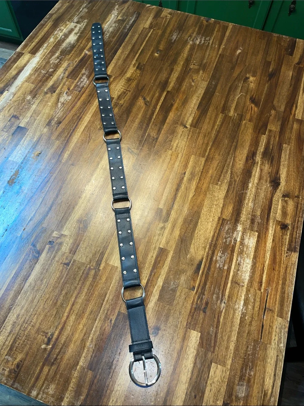 Black Studded Belt with O-Rings